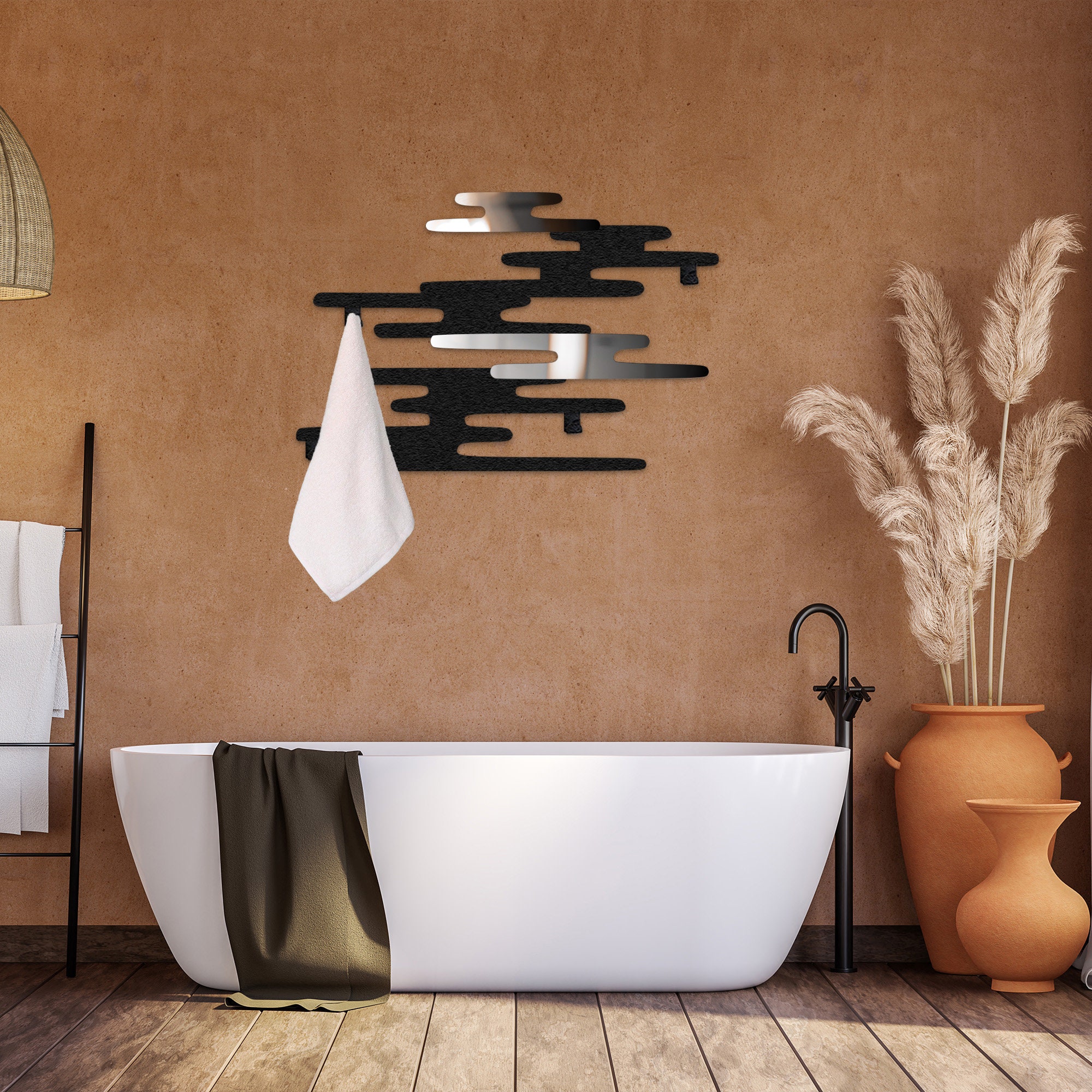 Modern Abstract Design Plexiglass and Metal Wall Hanger, Modern ...