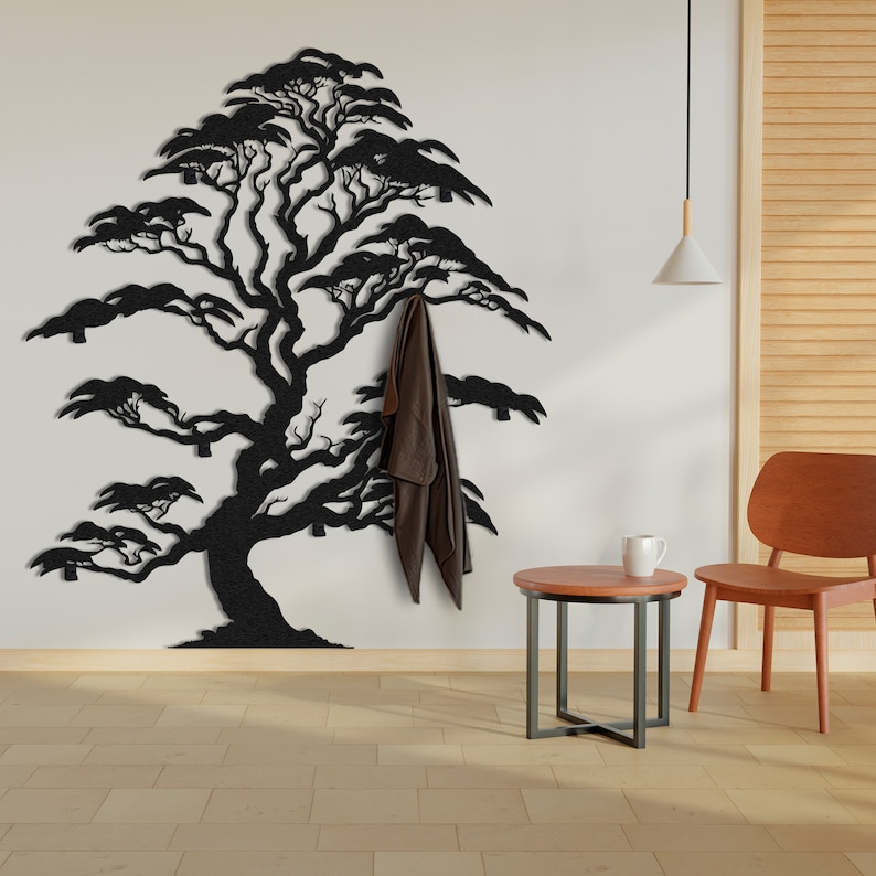 Large Metal Coat Rack, Tree Coat Rack, Wall Mount Rustic Coat Hanger ...