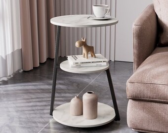 Modern Side table,Coffee Table, C Table, Sofa Table, Snack Table, Round Low Coffee Table, Stylish table，end table,Three-tiered coffee table