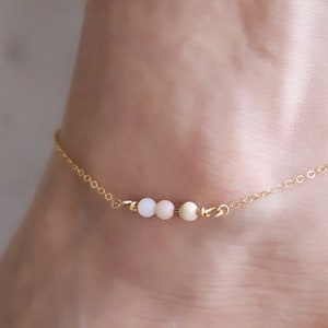 Birthstone Beaded Bar ANKLET- customizable