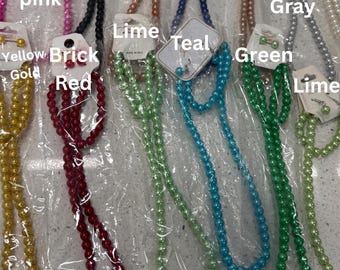 Colorful Faux Pearl Necklace, Upcycled Tie Accessory