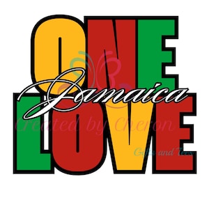 Jamaica One Love Colorful PNG