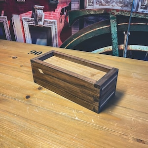 Handmade Walnut and Oak Pencil Box – Artisan Wooden Pen Case with Dovetail Joints