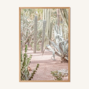 Stampa marocchina, arte murale boho di Tangeri, arredamento per la casa con stampa cactus del deserto, foto stampabili boho, Yves Saint Laurent Jardin Majorelle