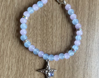 Handcrafted Crystal Bracelet with Star Charm