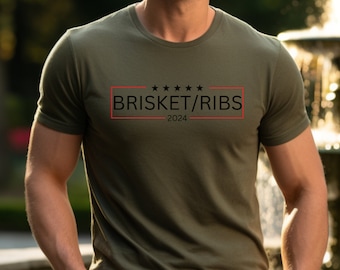 Brisket/Ribs 2024, Funny BBQ shirt, Humor cooking t-shirt, Barbecue tshirt, BBQ Gifts For Men, Dad Husband Grandpa Father's Day Gift For Him