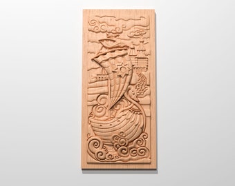 Segelschiff 3D Modell für CNC STL File