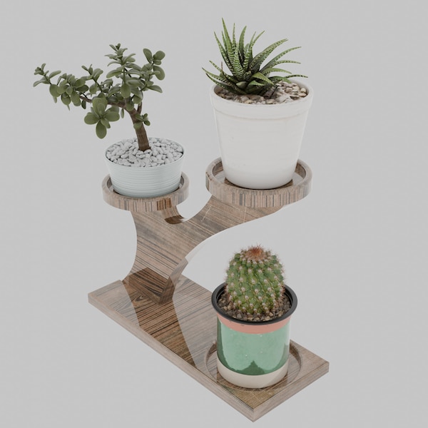 Flower Plant Stand 3D Model for CNC (Stl, Dxf, Eps,Obj,Crv)