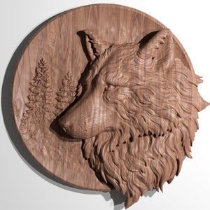 Wolf 3D Model for CNC STL File