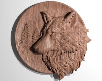 Modelo 3D Wolf para arquivo CNC STL