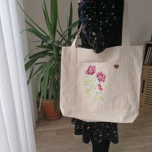 Vintage Wiederverwendbare Canvas Schulter Einkaufstasche, Kreuzstich Stickerei Tasche, Elegantes Design für Frauen, Geschenk an mich selbst, Geschenk für besonderen Anlass
