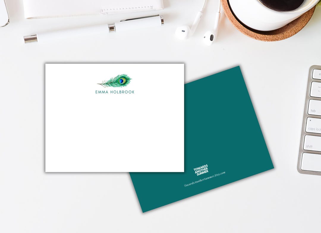 Peacock Feather Notecards: Custom Stationery | Peacock Feather ...
