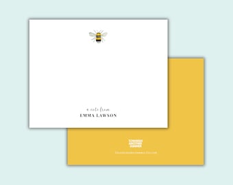 Personalized Bee Notecards: Bumblebee Stationery | Honey Bee Stationery | Personalized Note Cards | Bumble Bee Thank You Cards |