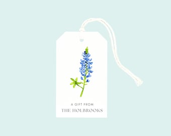 Personalized Bluebonnet Gift Tags: Custom Texas Gift Tags | Birthday Gift Tags | Wine Gift Tags | Teacher Gifts | Bachelorette Gift Tags