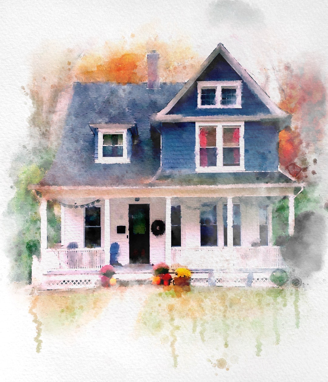 Personalized House Painting – Custom Watercolor Home Portrait, New Home ...