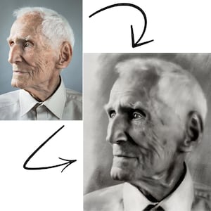 Pencil drawing portrait from photo, Digital sketch from photo, Custom charcoal portrait, Portrait Gift ,Charcoal Painting From Photo