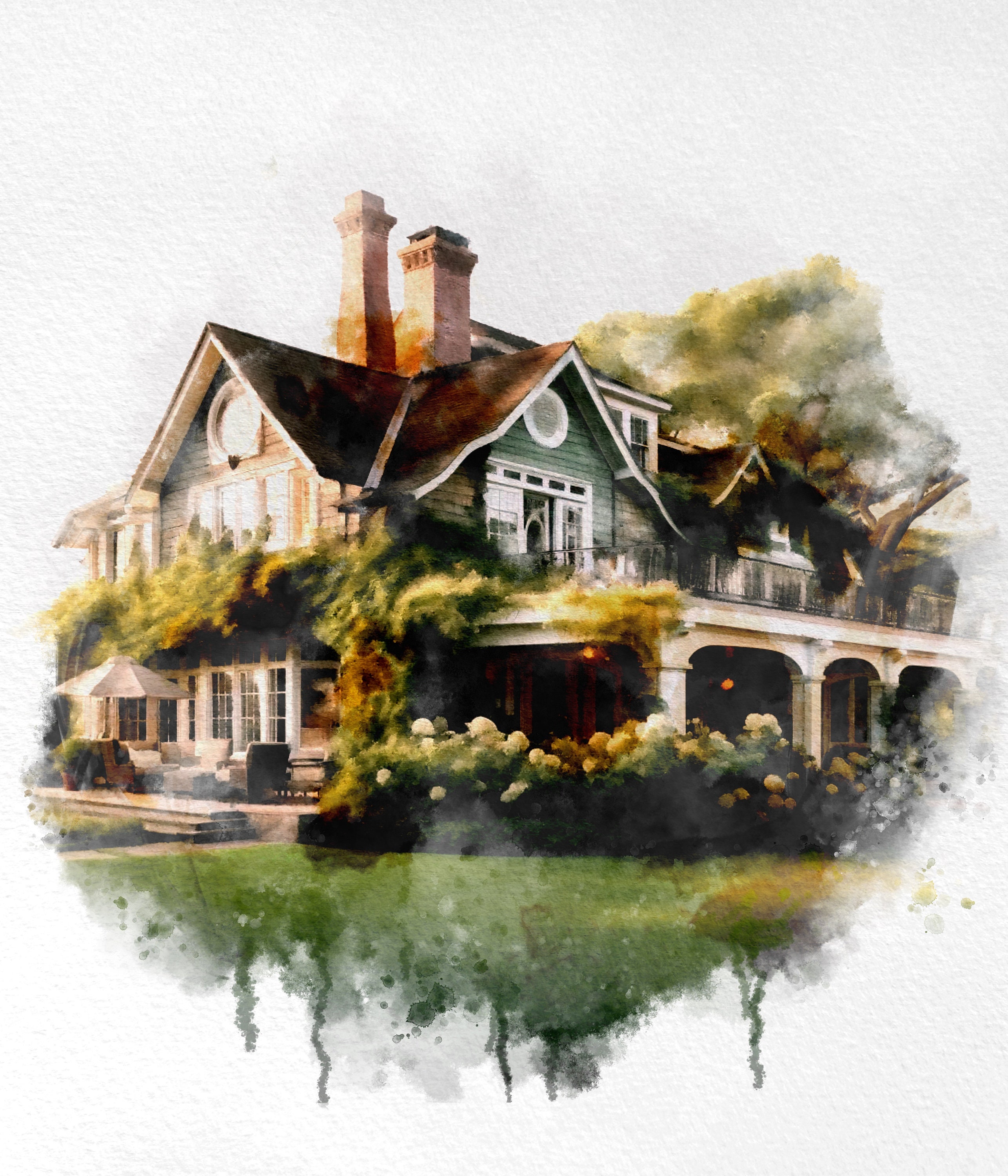 Personalized House Painting – Custom Watercolor Home Portrait, New Home ...