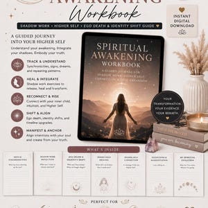 Spiritual Awakening Workbook Shadow Work Journal Higher Self Workbook Self Discovery Journal Personal Growth Printable