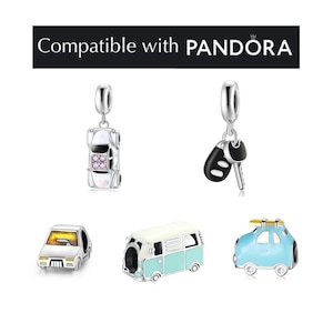 Car Charms, handcrafted sterling silver charms for pandora bracelet, transportation charm for charm bracelets, travel charms