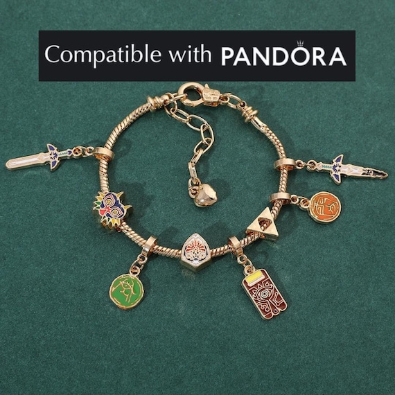 Zelda Charm Bracelet: Pandora Compatible Majora's Mask, Hylian