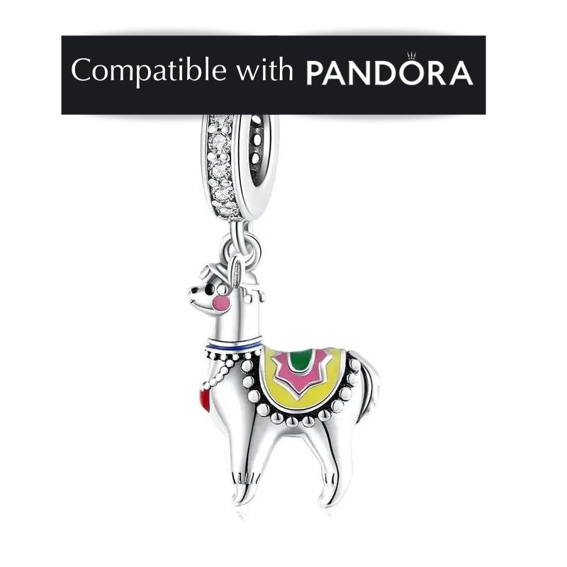 Llama charm handcrafted sterling silver charms for pandora bracelet animal charm for charm bracelets