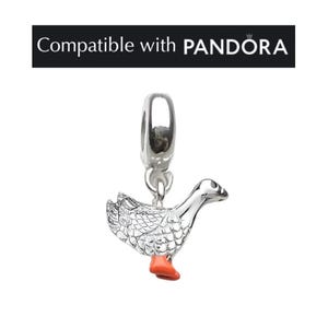 Gans Charm in Sterling Silber: Pandora Schmuck für Armbänder und Ketten