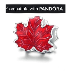 Ahornblatt Charm, handgefertigte Sterling Silber Charms für Pandora Armband, Natur Charme, Kanada Charm für Charm Armbänder