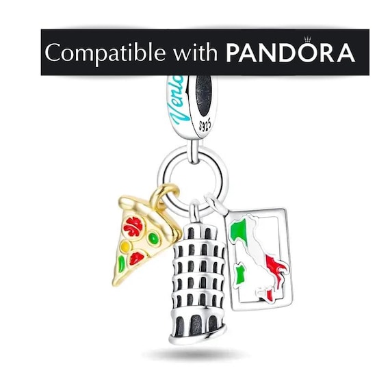 Italy Charm, Handcrafted Sterling Silver Charms for Pandora