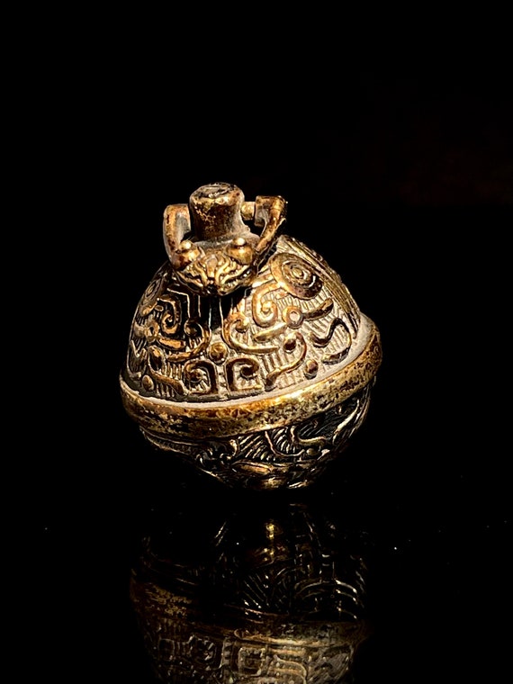 Ancient Japanese Rattle Pendant Depicting an Oni, Ward off