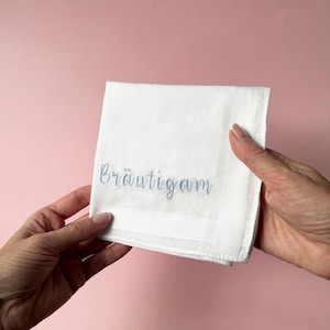 BRÄUTIGAM | Stofftaschentuch | Hochzeitsgeschenk  | Geschenkidee Bräutigam | Geschenk für ihn | Geschenk für Bräutigam
