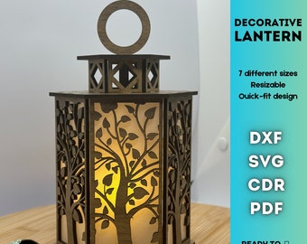 Easter Lamp Decorative Lantern Tea Light Ornaments SVG Vector Model Candle Holder Laser Cut Wooden Mother's Day Gift Idea Digital Download