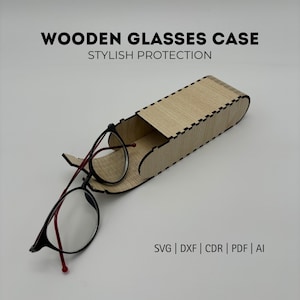 Wooden Glasses Case Laser Cut Design | Sunglasses Box Digital Vector File | Eyewear Storage Multipurpose Box | SVG DXF CDR 3mm 4mm 6mm