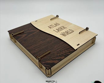 Laser Cut Hinged Wooden Box: Customizable Lockable File Organizer (SVG DXF CDR)