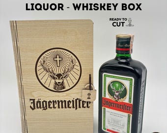 Jagermeister Liquor Box Laser Cut File | Wooden Bottle Gift (svg, dxf, cdr, ai, pdf)