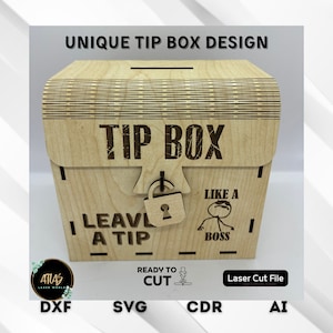 Einzigartige Tip Box Sparschwein Laser Cut Design - Perfekt für kleine Unternehmen und den Heimgebrauch | Laser geschnitten digitale Vektor-Datei Gravur SVG DXF CDR