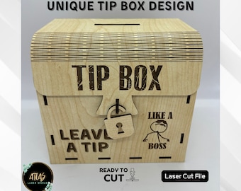 Laser Cut Tip Box Design: Piggy Bank Vector File (SVG DXF CDR)