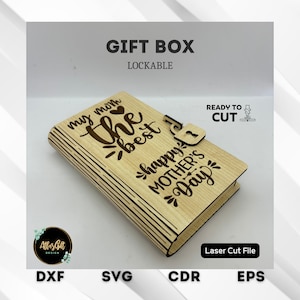 Laser Cut Geschenkbox-Vorlage | Perfekt für DIY-Projekte, Schmuck und personalisierte Geschenke Digitale Vektordatei SVG DXF
