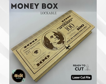 Laser Cut Money Box Design – DIY Savings Box (svg, dxf, cdr)