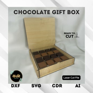 Schokoladen-Geschenkbox | Schmuckkästchen | Personalisierte Hülle Laser Cut Digitale Datei SVG, DXF, CDR Datei Glowforge | Perfekt für jeden Anlass