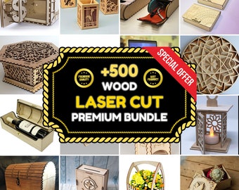 Laser Cut Engraving Files Mega Bundle, Wood Vector Files, Box, Stand, Organizer, Kitchen Tools, Keychain, 3D Figures, DXF, CDR, SVG