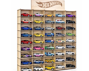 50 Car Hot Wheels Storage Display Laser Cut File | Diecast Car Wall Organizer | Wooden Toy Car Shelf | SVG DXF CNC File