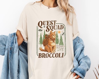 Onyx Storm Quest Squad Broccoli Shirt, Broccoli Cat Shirt, Ridoc Romantasy Fan Shirt, Dragon Rider Tee, Bookworm Gifts, Comfort Colors®