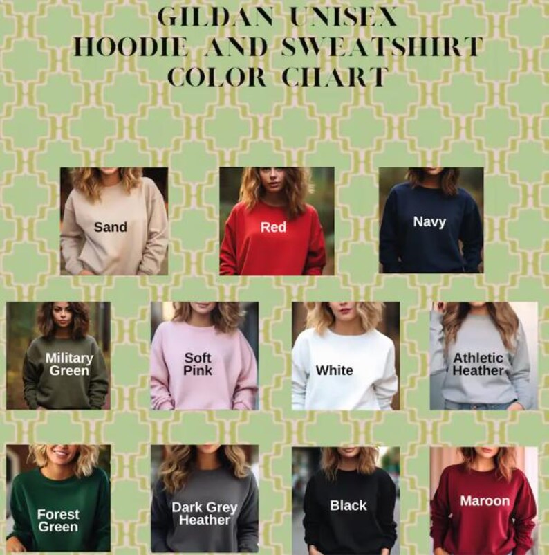 a collage of sweaters with the names of different colors