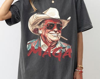 Maga Trump T-Shirt  Trump Shirt Western Trump Tee Cowboy Shirt Make America Great Trump Daddy Shirt MAGA Trump President Tee Donald Trump