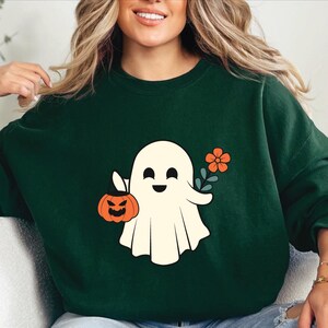 Pumpkin Ghost Sweatshirt,Halloween  Ghost Sweatshirt, Womens Halloween Sweatshirt, Cute Fall Sweatshirt, Gift For Halloween,Spooky Season,