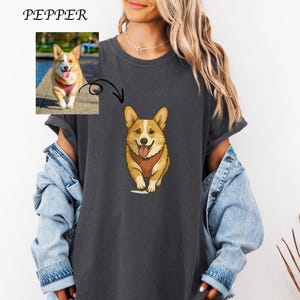 Custom Dog T-Shirt, Personalized Pet Portrait Tee, Unique Dog Lover Gift, Custom Pet Art on Shirt, Birthday & Anniversary Gift Idea