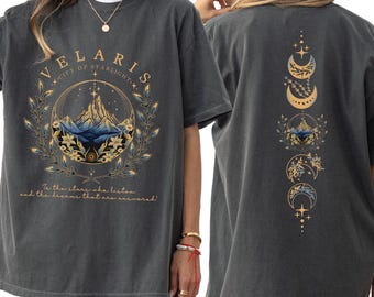 Comfort Colors Velaris City Of Starlight Double-Sided Shirt - Night Court SJM Merch Acotar Velaris T-Shirt - Court of Dreams Literary