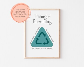 Triangle Breathing Print – Calm Down Corner, Mental Health (Digital Download)