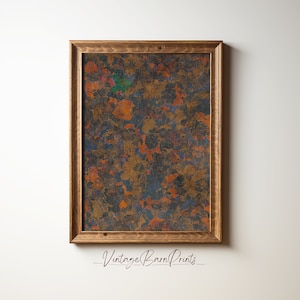 Vintage Textile Art Print, Neutral Abstract Floral Pattern, Moody Botanical Japanese Wall Art, Printable Digital Antique Artwork | J14