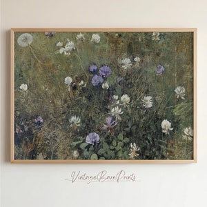 Vintage Floral Wall Art Print, Antique Botanical Artwork, Rustic Flower Garden Poster, Classic Nature Painting, Digital Download S146